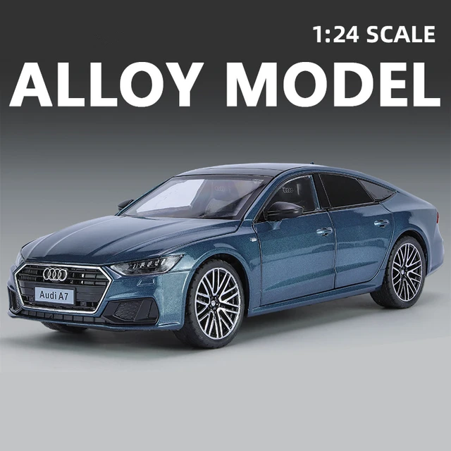 1:24 Audi A7 Toy Car Model Diecast Alloy Vehicle Miniature Pull Back Sound & Light Doors Openable Collection