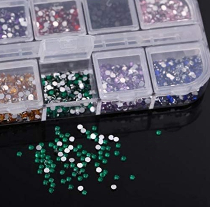 Nail Stone Nail Art Rhinestones mini Tips Slices12 Colours Nail Studs Glitter Resin And Multi purpose Decorations Tool