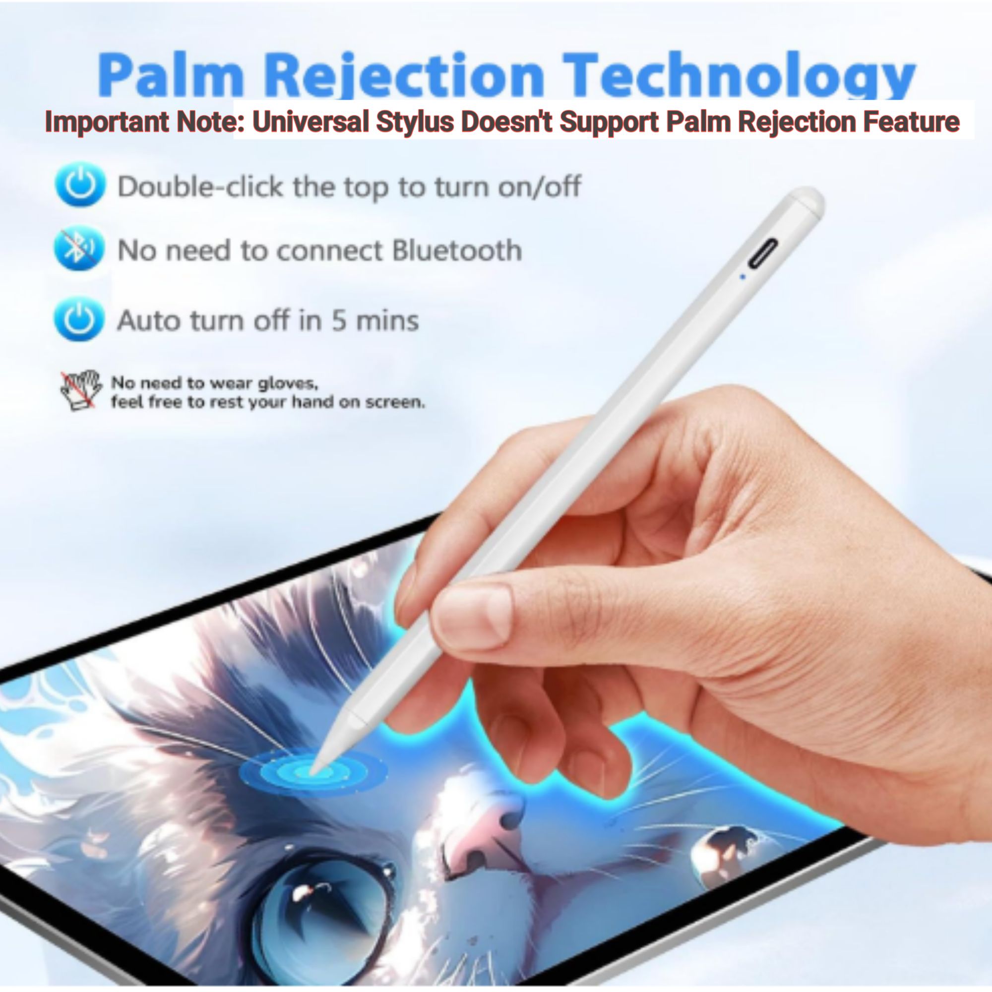Universal Stylus Pen For All Touchscreen Devices | High Precision Metal Tip | Rechargeable | Long Battery | Compatible with lpad Android & Windows Touch Devices