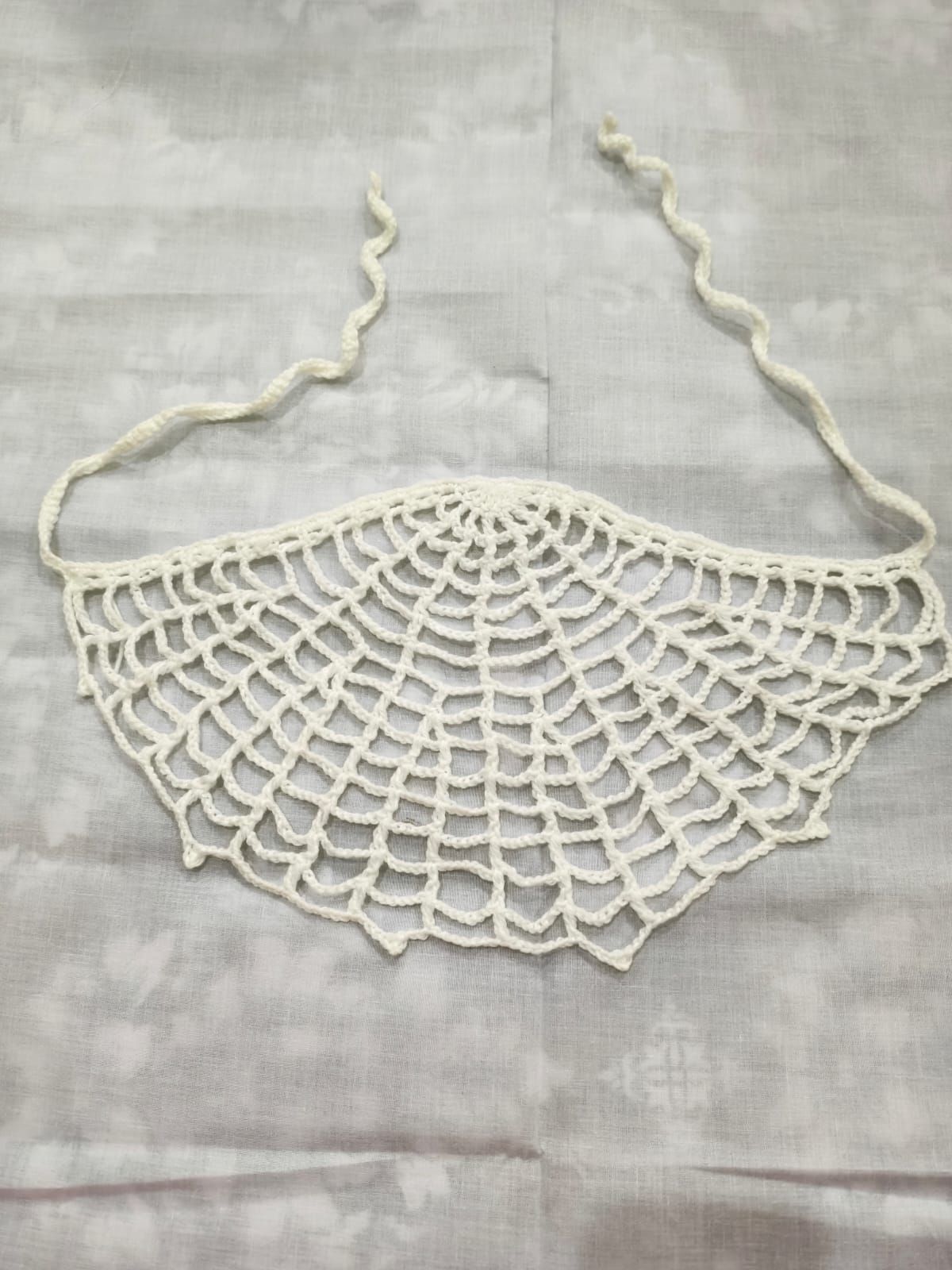 Handmade Crochet Bandana Head Scarf Boho Hair Accessory