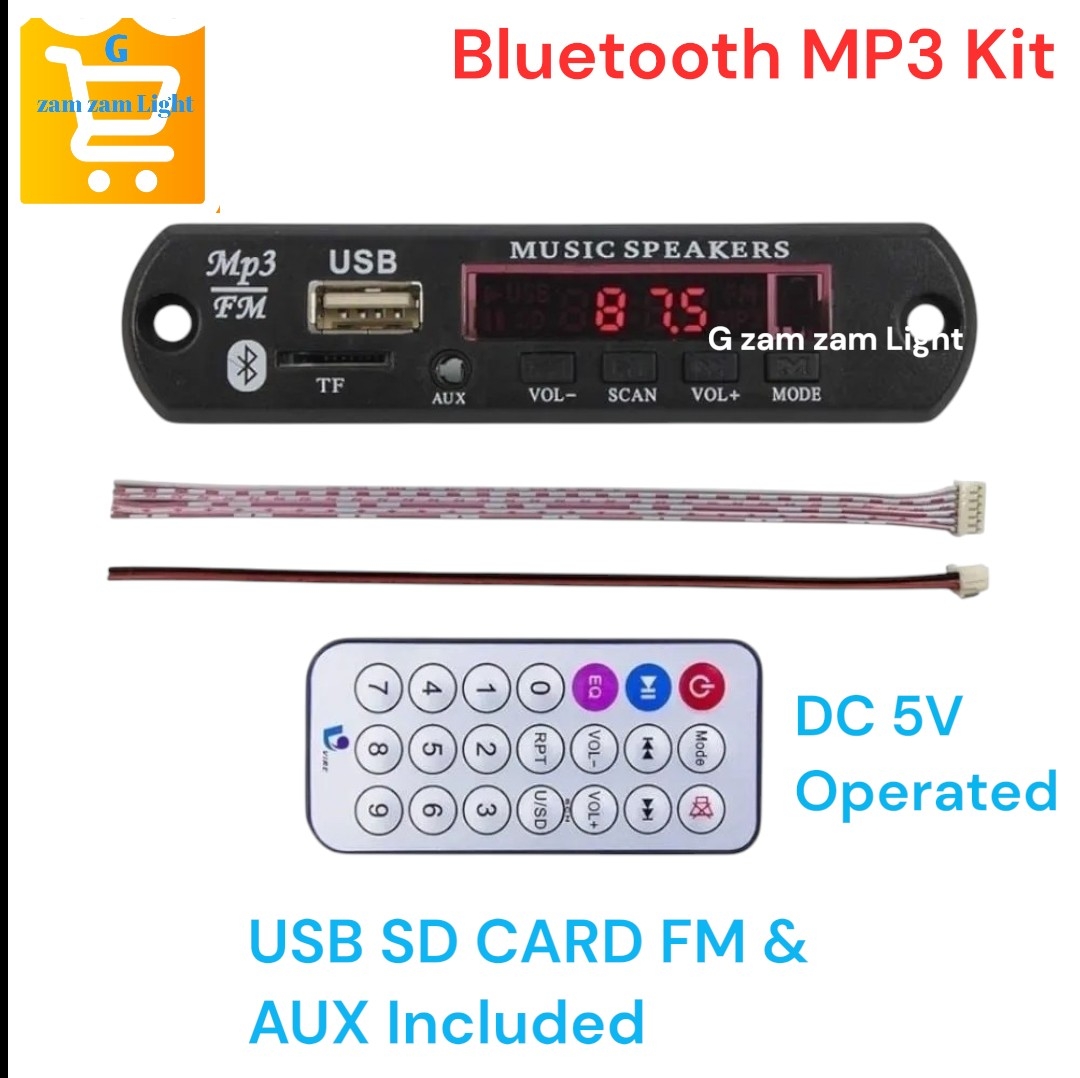5v DC Bluetooth MP3 Player with Remote Control Audio Module Support AUX TF USB FM Radio For Car Accessory