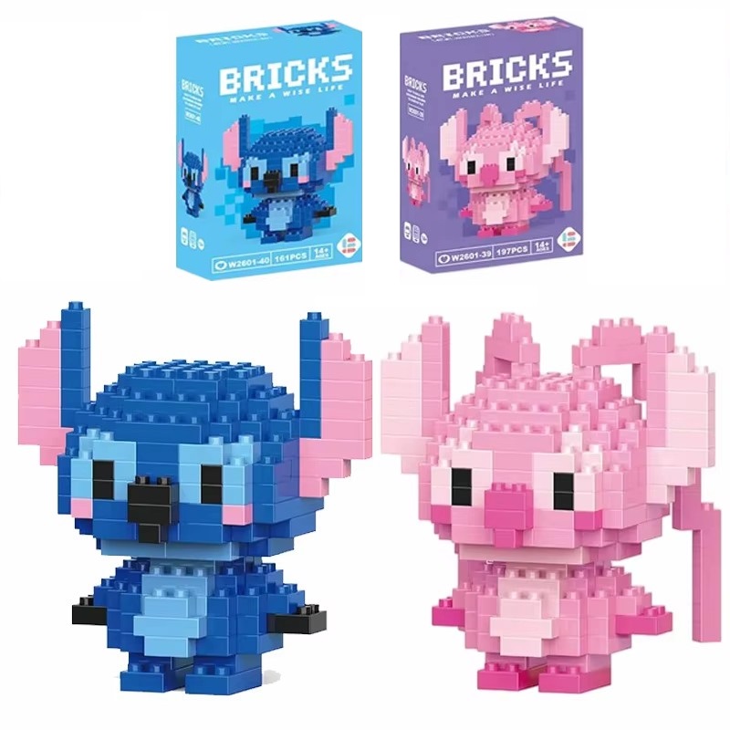 Cartoon Character Building Blocks Set - LiLo Stitch Winnie the Pooh Alien Tigger Toy Creative  Model Kit