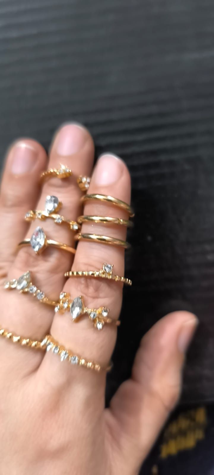 Girls rings with rhinestone trendy stylish jewellery for party engagment wedding gift set for women