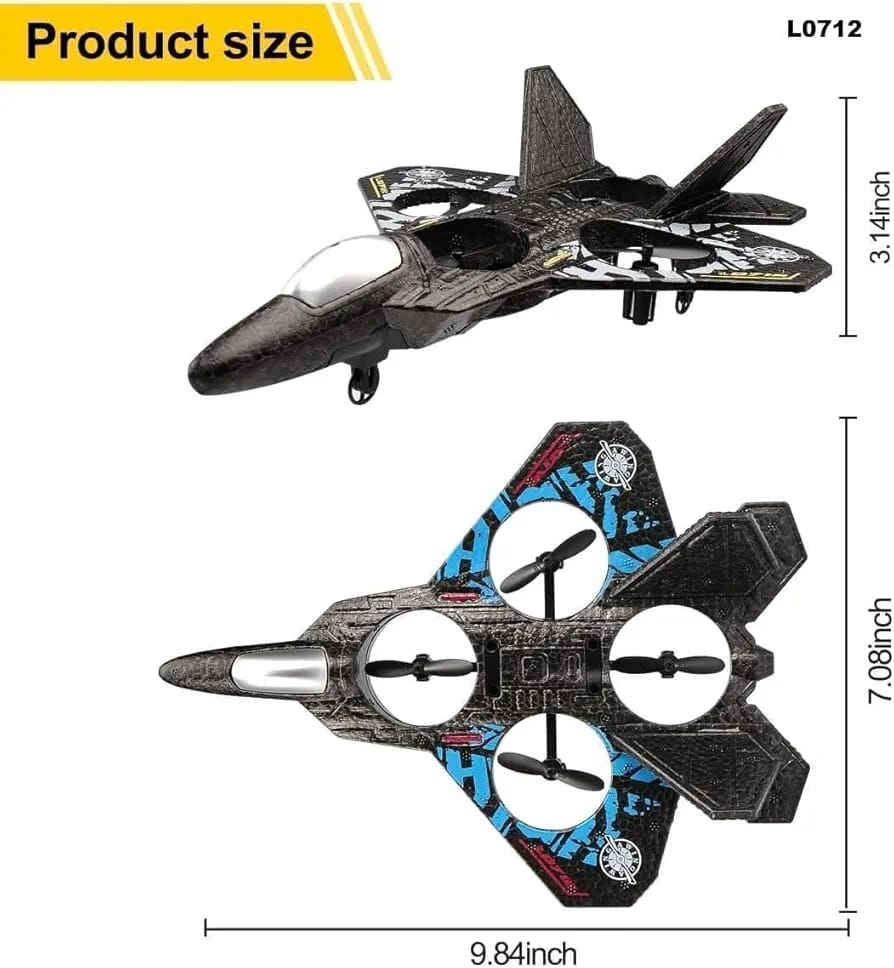 Fighter Jet Remote Control Airplane Toy for Kids | RC Fighter Jet Plane with Lights & Long Range | 360 Flip Stunt Roll & Rechargeable Remote Control Aircraft
