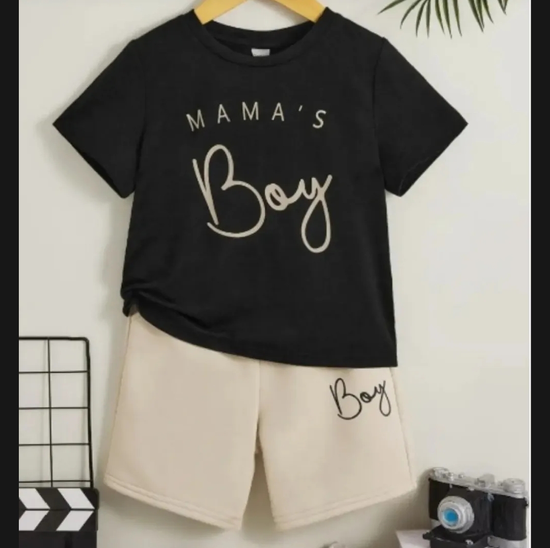 MAMA,S Boy T-shirt And Shorts Pants For Kids Baby Boys And Baby Girls Dresses Short Sleeves Tee Top's Clothes Set's Dresses Outfit Suit For Unisex JHA Eid Collection Summer collection