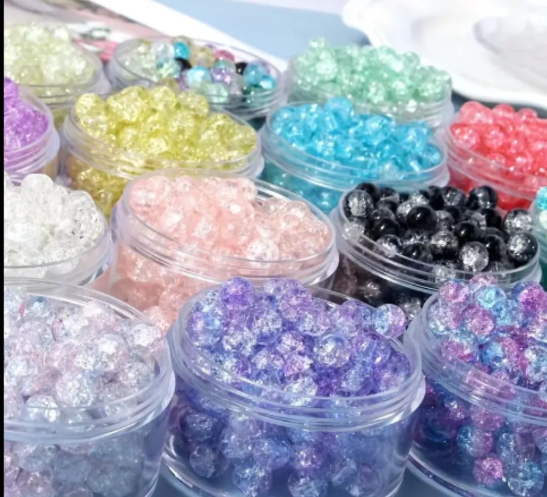 50pcs/100pcs 8mm Colorful Glass Imitation Crystal Snowflake Glass Beads, DIY Jewelry Bracelet Necklace Accessories Making Materials