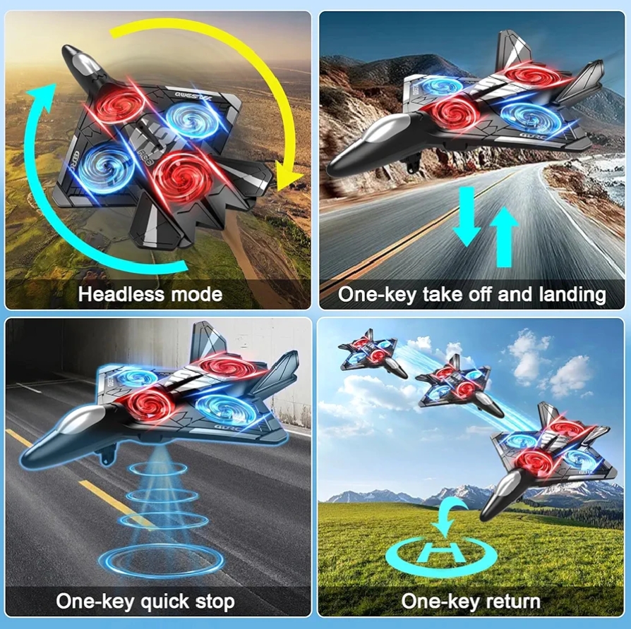 Fighter Jet Remote Control Airplane Toy for Kids | RC Fighter Jet Plane with Lights & Long Range | 360 Flip Stunt Roll & Rechargeable Remote Control Aircraft