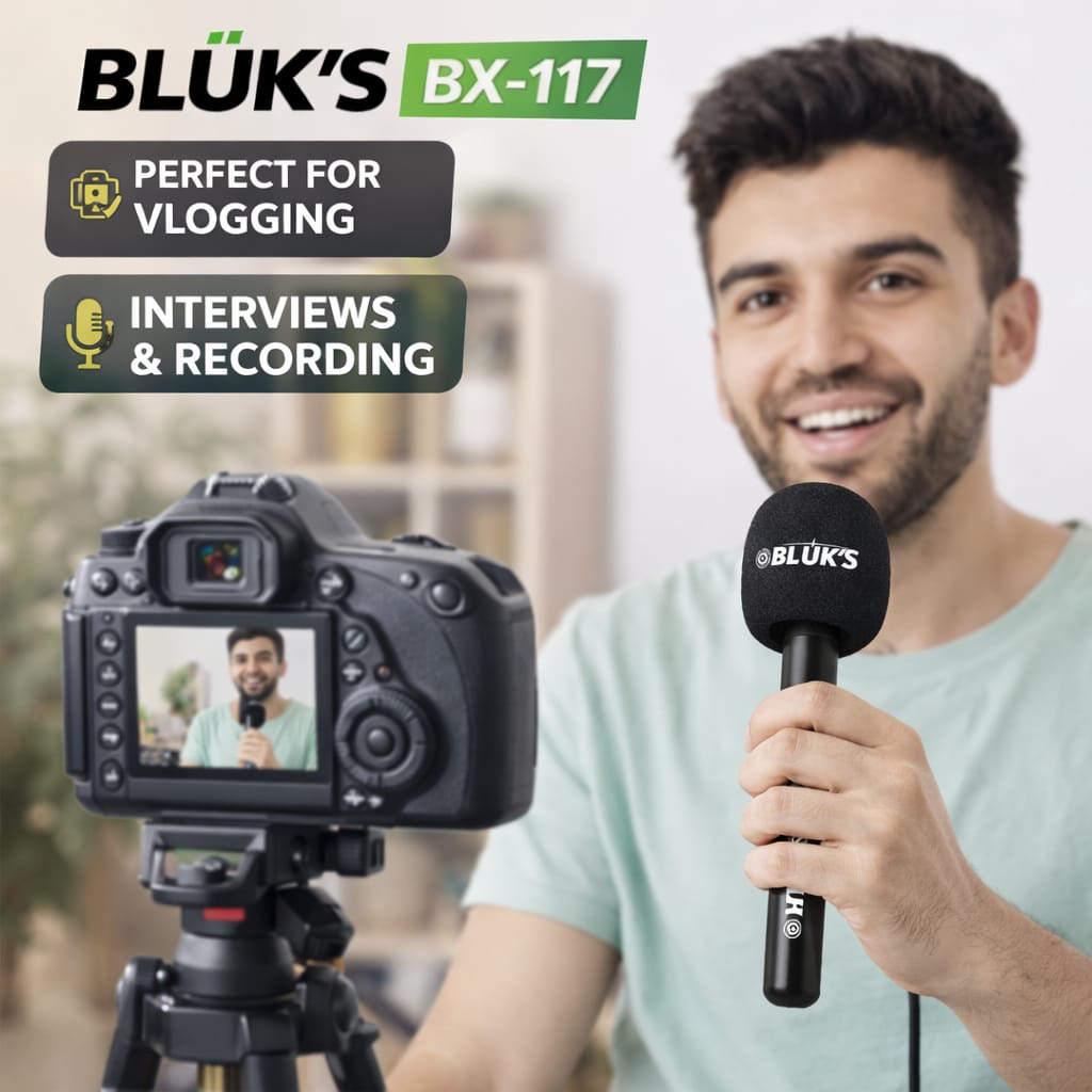 WKSHOP BLUK’S BX-117 Lavalier Microphone Handle Accessories | Professional Mic Handle for Lavalier & Clip Microphones | Noise Reduction Grip | Durable Lightweight Design | Ideal for Vlogging, Interviews, YouTube, TikTok, Podcasting & Content Creation