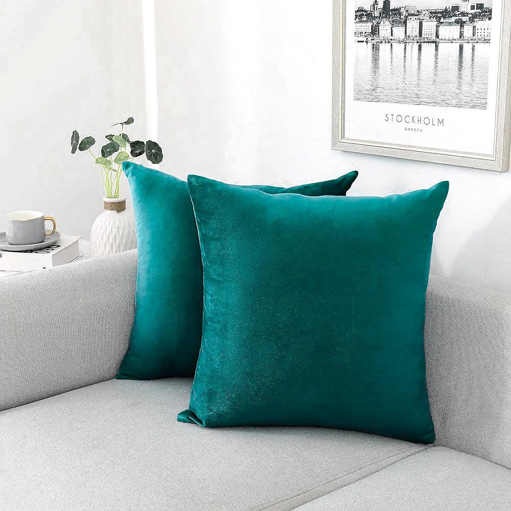 Plain Velvet Cushion Covers 16"×16" Inches By Ayat Bedding