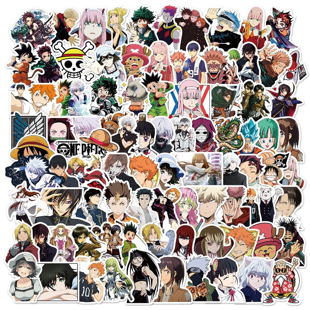 100PCS Mix Anime Sticker Set Demon Slayer Attack on Titan Stickers