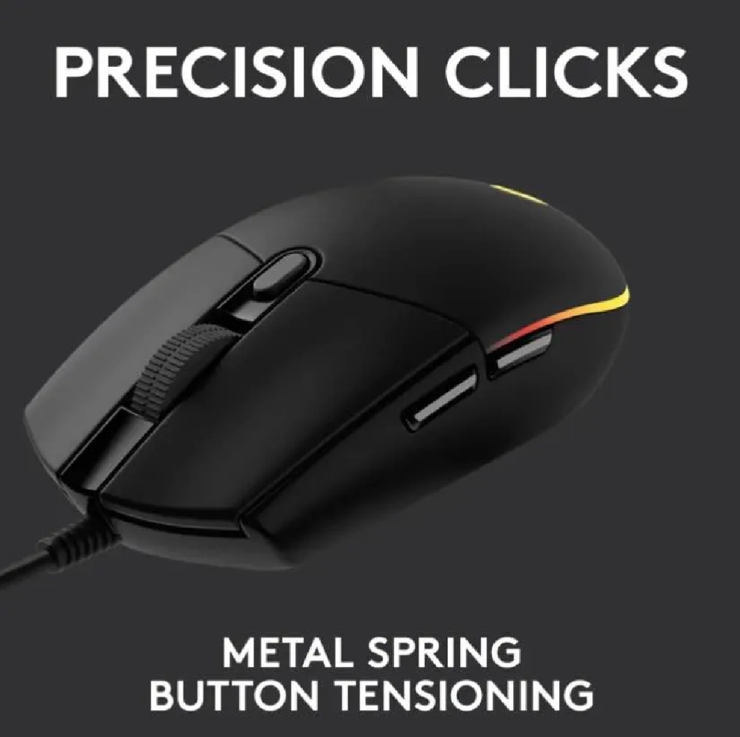 Logitech G102 LIGHTSYNC RGB Gaming Mouse - 8,000 DPI, 6 Programmable Buttons, USB Wired Gaming Mouse
