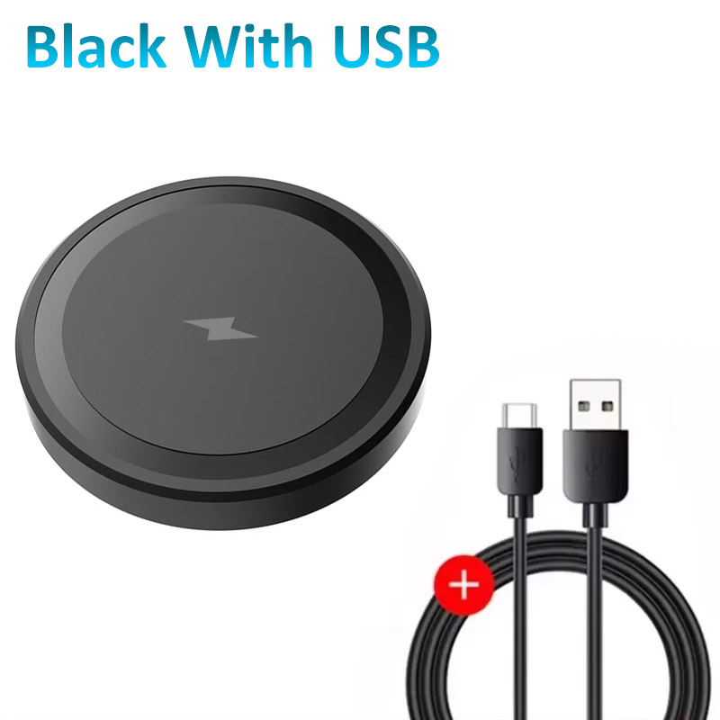 Ultra Thin 15W Wireless Charger Fast Qi Charging Pad 6cm Compact Lightweight Portable Design for Desk Bedroom Travel
