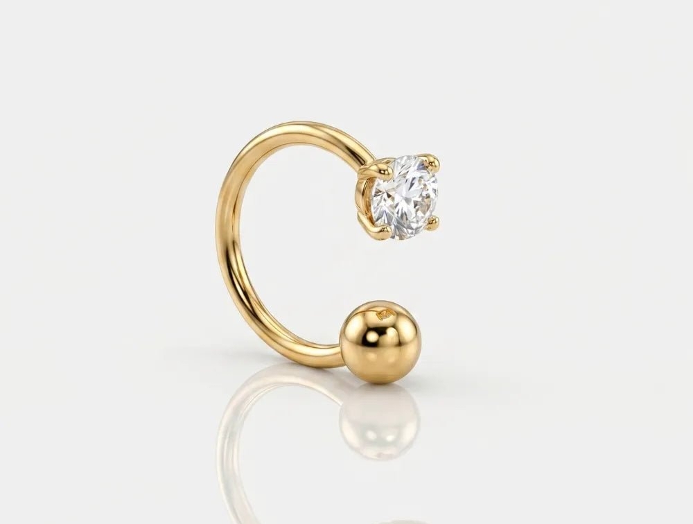 Premium Titanium Nose Pin & Ear Piercing Stud - Screw Back Zircon Multi-Piercing Jewelry for Nose, Lobe, Helix & Cartilage