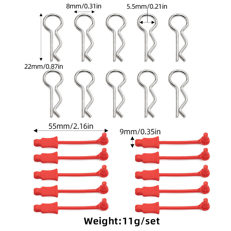 10PCS New RC Crawler Car R-Type Body Clips Replacement Parts for 1/10 1/12 1/14 TRAXXAS ARRMA