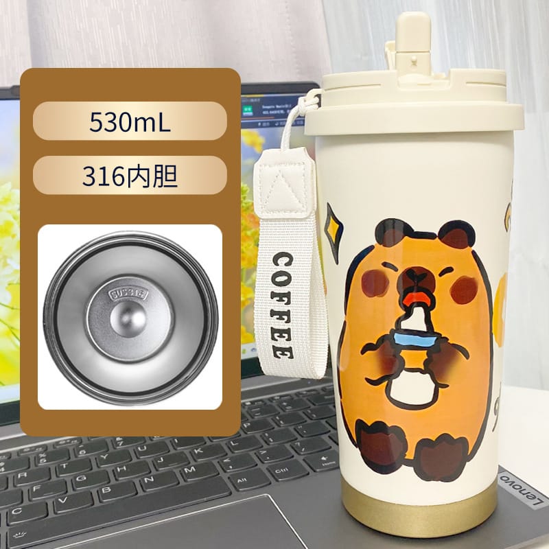 Cute Bear Transparent Glass Cup