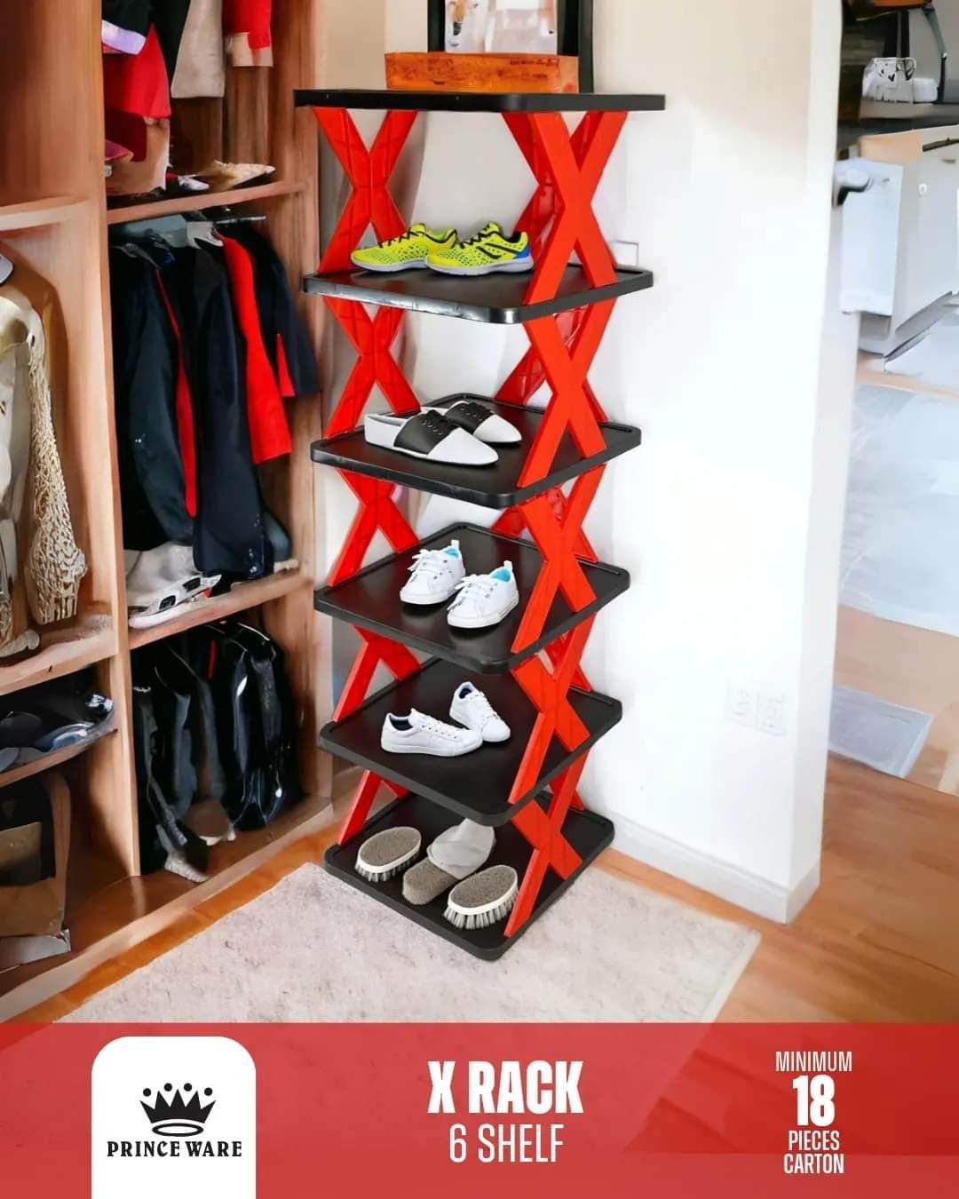 Coloured-X Multipurpose Shelves Rack (6 Steps) | Daraz.pk
