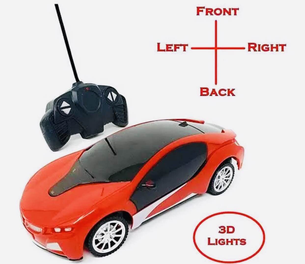 REM control car with 3D lights for kids