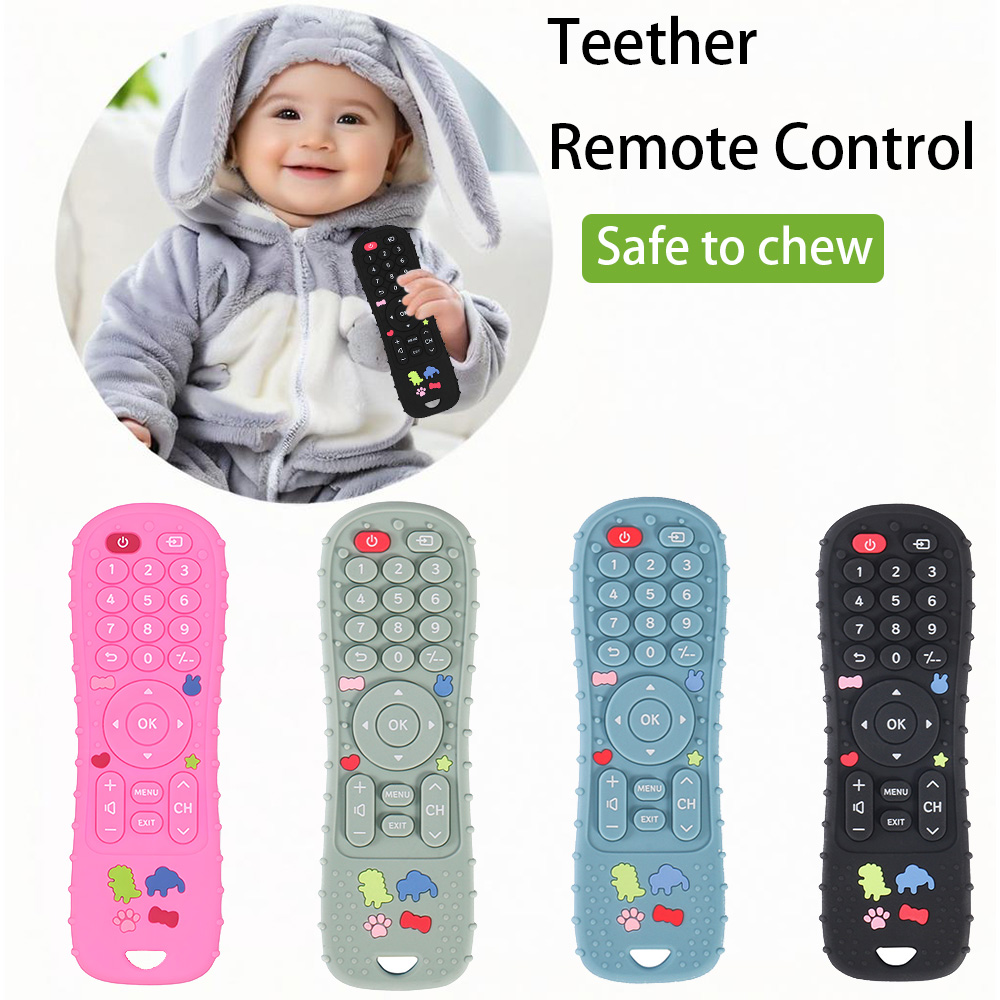Soft Silicone Teether in Remote Control Shape Ideal Soft Teething Toy for Babies Perfect Children's Holiday 