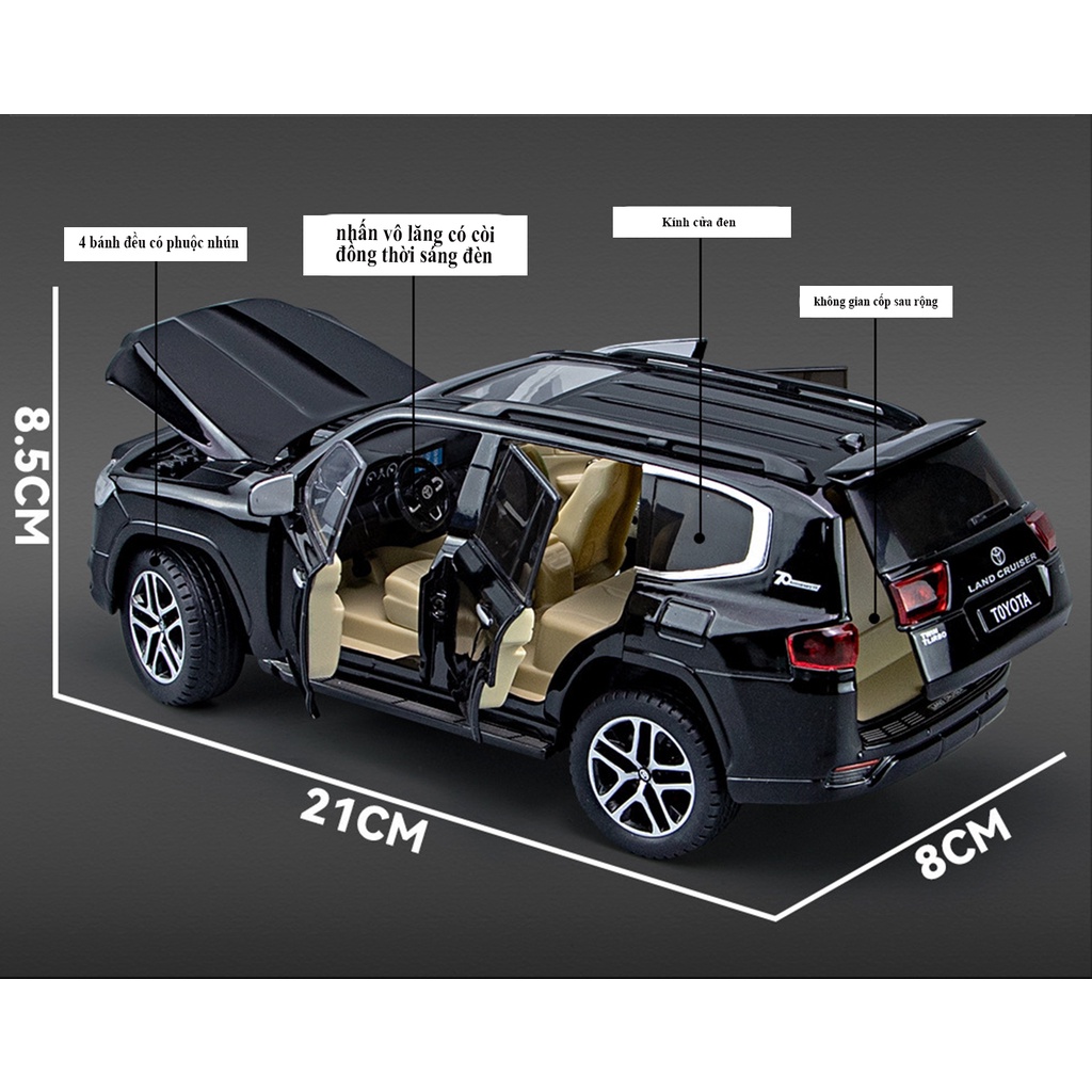 1:24 LAND CRUISER LC300 diecast alloy model CAR light sounds with remote