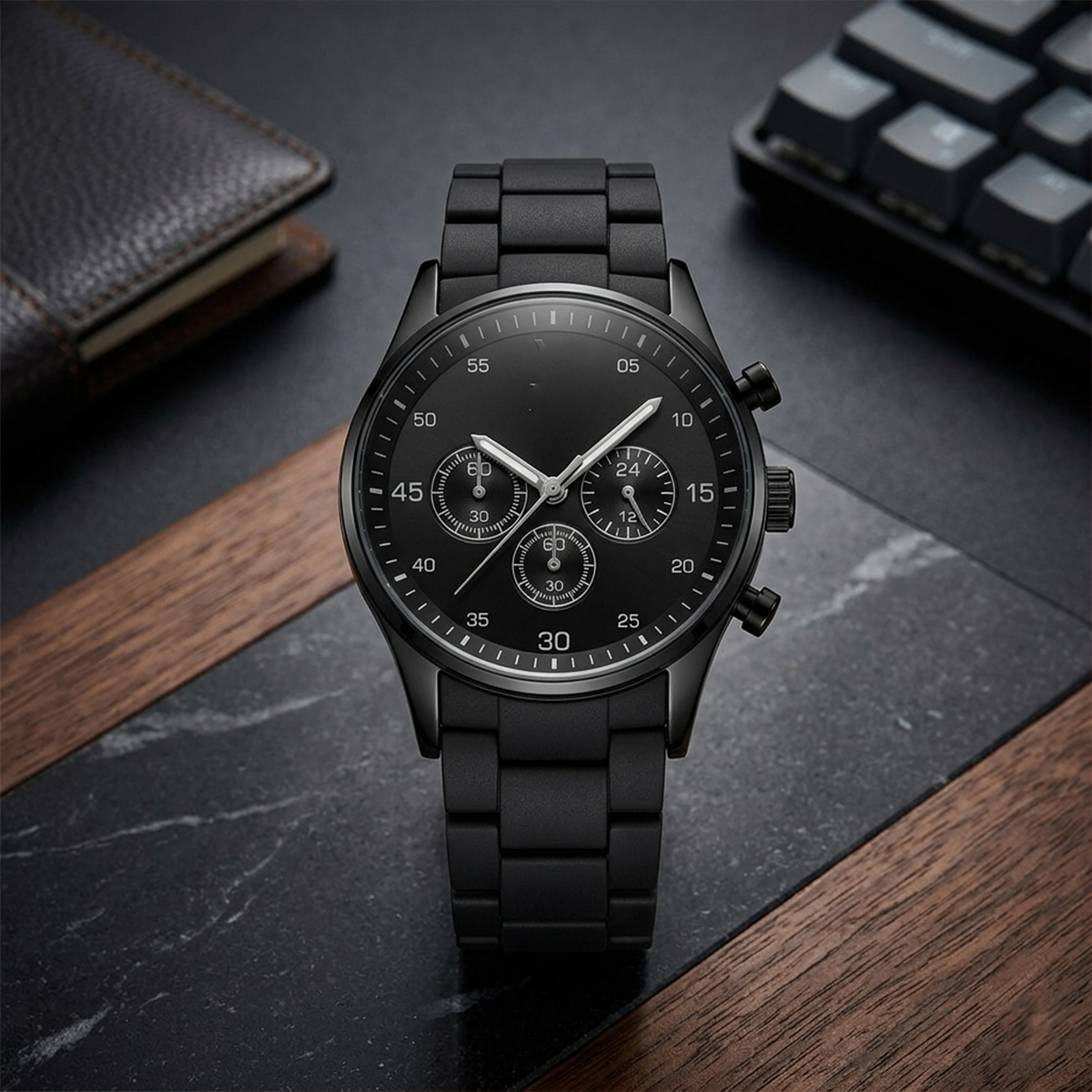 Bin-b Rubber Strap Watch for Men and Boys Silicone Strap Quartz Watch Casual Style Multiple Colors