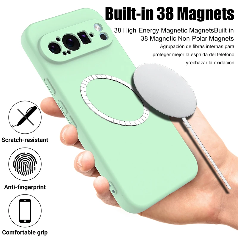 Original Liquid Silicone Candy Color Magnetic Charge Skin-friendly Case For Google Pixel 11 10 9 Pro XL 8 7A/Pro Protector Cover