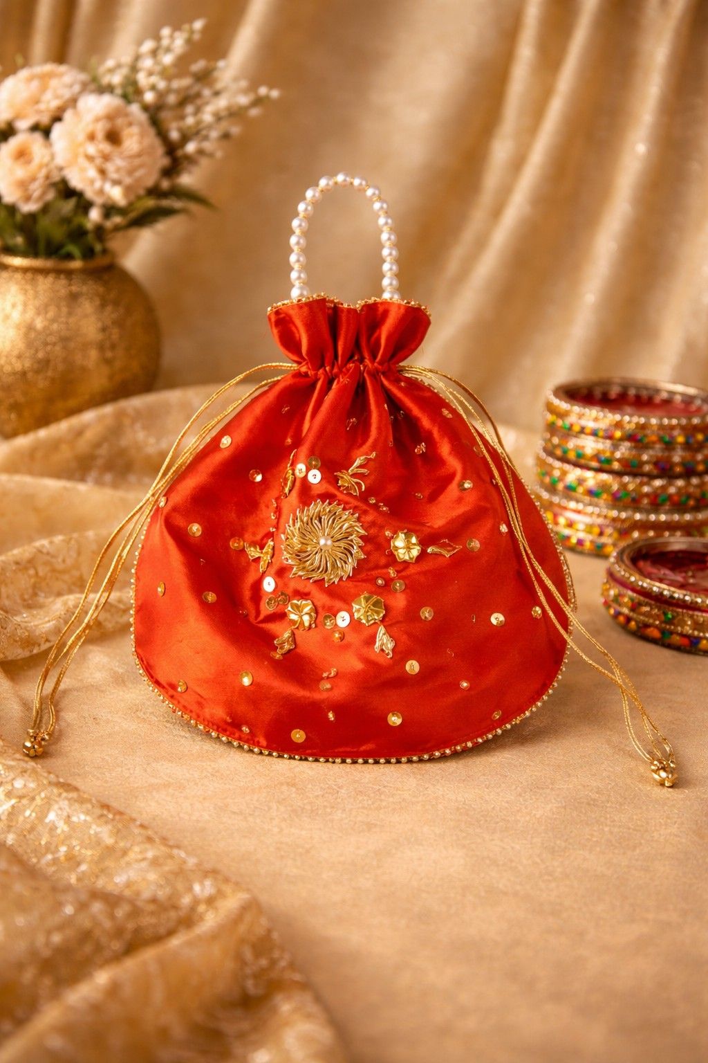 Fancy Embroidered clutch/Potli bag for Wedding,Parties traditional Potli gol bag handmade gotta work