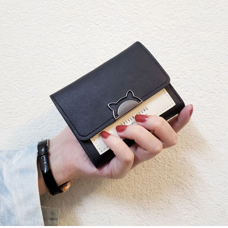 Women's PU Leather Short Clutch Wallet with Card Holder Mini Purse
