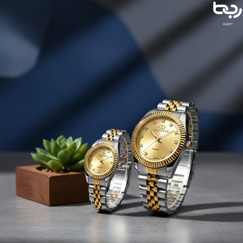 Stainless Steel All Season Classic Romantic Couple Watch for Men and Women – Water Resistant Quartz Timepiece