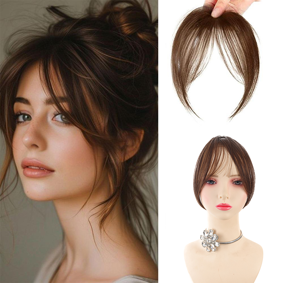 Eight Character French Bangs Wig Piece Female Synthetic BB Clip Fluffy Top Reissue Eight Character Bangs Thin Invisible Hairpins