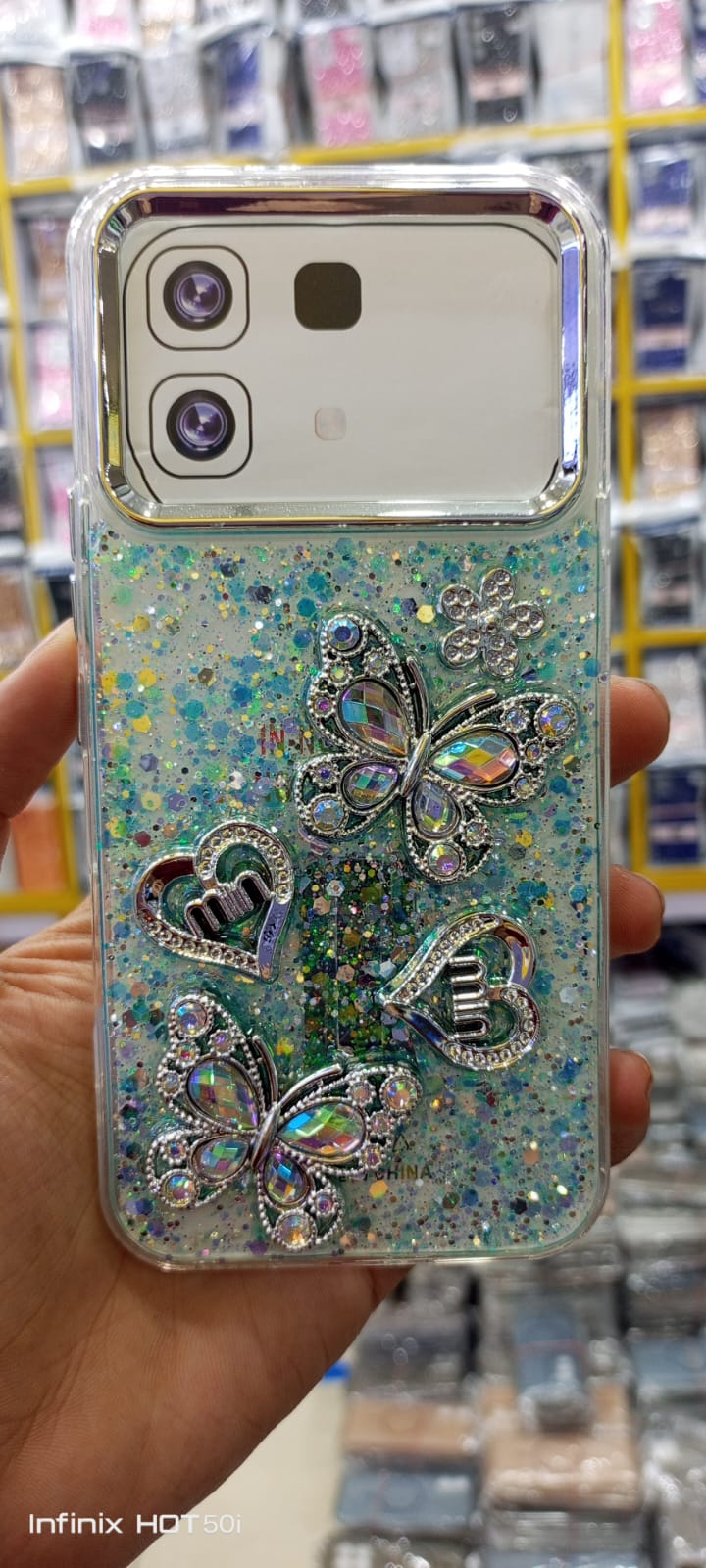 Luxury 3D Butterfly Rhinestone Glitter Case for infinix note 60/ infinix note 60 pro– Diamond Crystal Sparkle Soft TPU Back Cover for Girls