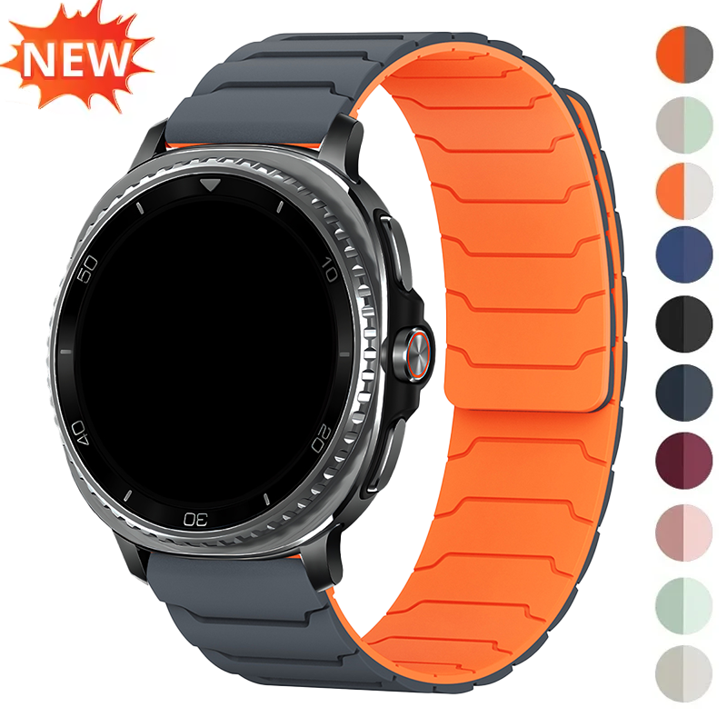 Magnetic Silicone Strap for  Watch Ultra 2025 47mm 40mm 44mm 46mm Band Bracelet for  Watch 8/8 Classic Sports Strap