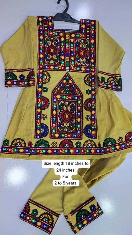 girls Balochi ghagha Frocks kundi work