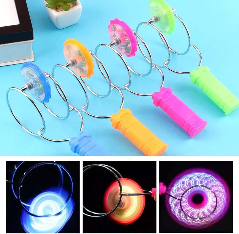 Colorful Luminous Gyro Magnetic Spinning Top Rotating Gyroscope Led Light Show Funny Toy Kids Children'S Gift 