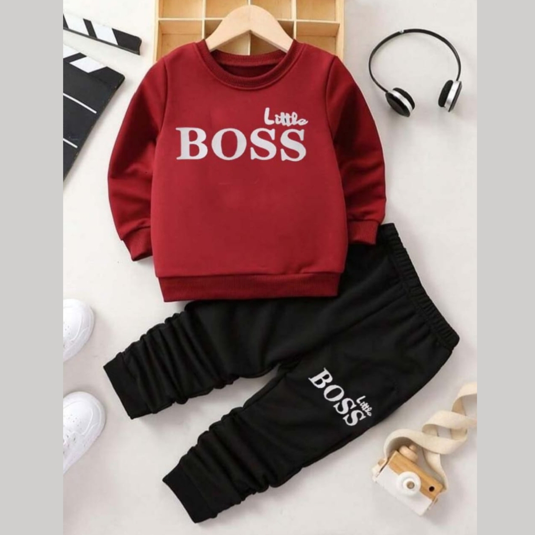 Sweatshirt And Pajama Trousers For Kids Baby Boys And Baby Girls Dresses Tracksuit Winter Collection Imported Comfy Winter Warm Top Clothes Set Dresses Outfit Suit For Unisex Jannat Store Little Boss