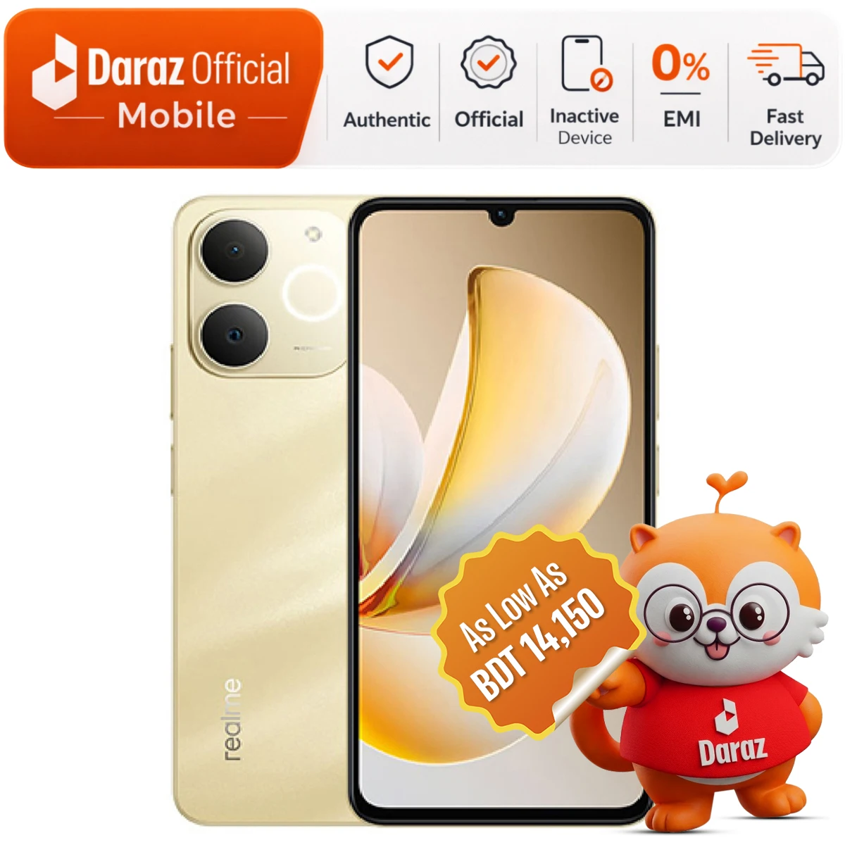 Realme Note 70 4/64GB 6.7" 90Hz Display 6300 mAh Massive Battery 13/5MP Camera Drop & Water Resistance