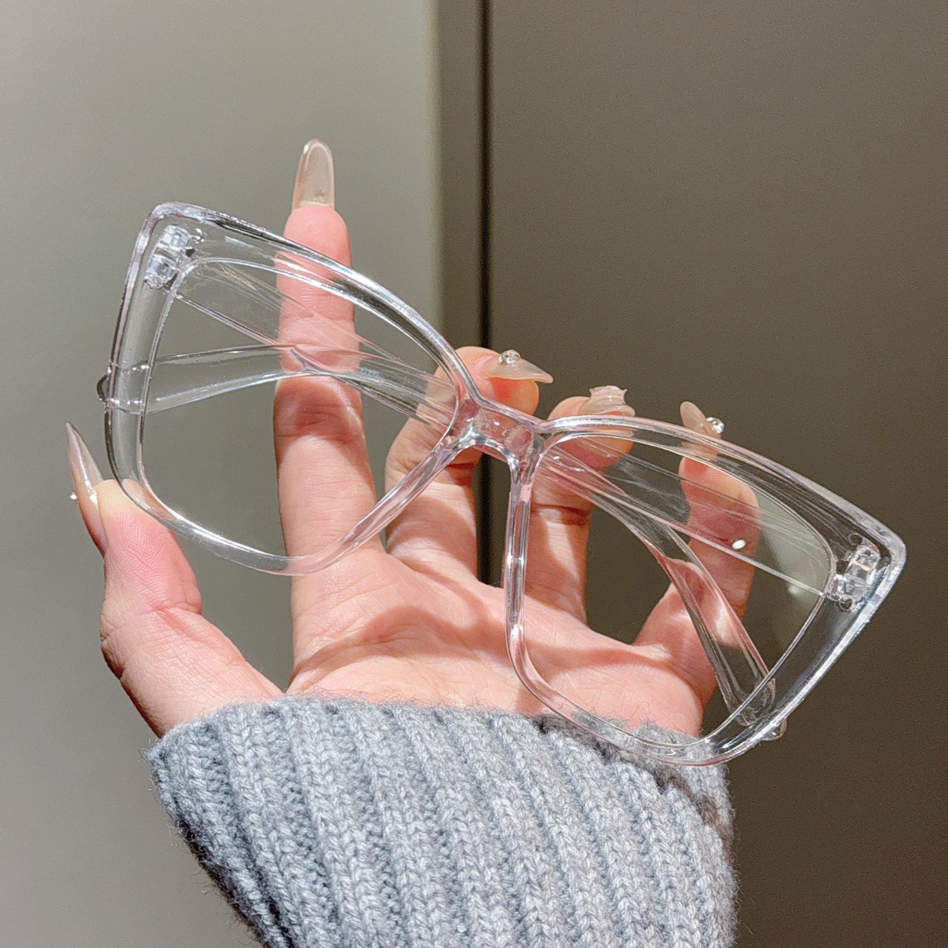Transparent Square Plain Glasses pc Frame Women Men ordinary glasses cat eye Eyewear Blocking Optical Spectacle Eyeglasses