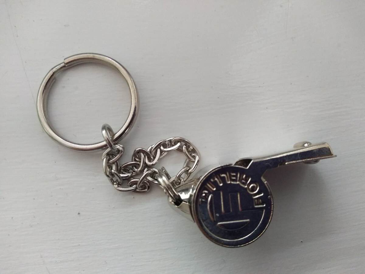 100% Original  FLORELLI STAINLESS STEEL SPORTS WHISTLES WITH KEYCHAIN