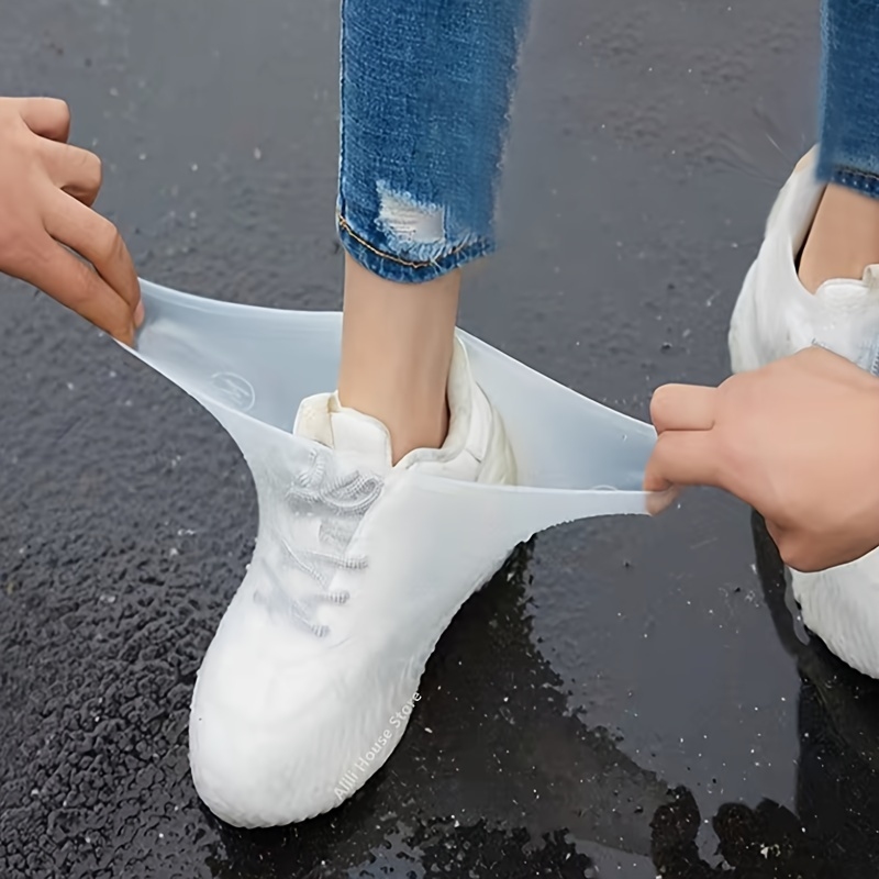 1 Pair  Rain Boot Overshoes For Outdoor Use, Silicone Waterproof Shoe Covers, Rainy Day Shoe Cover, Reusable Non-Slip Rain