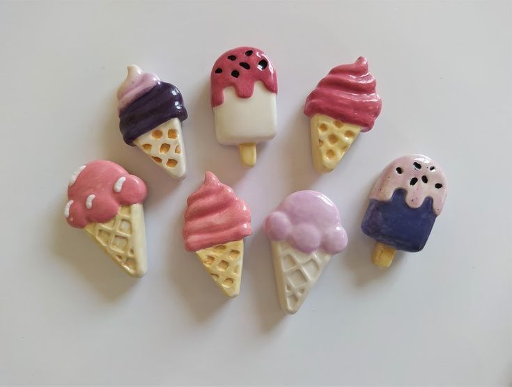 Set of 3 Ice Cream Fridge Magnets - Cute Home Decor
