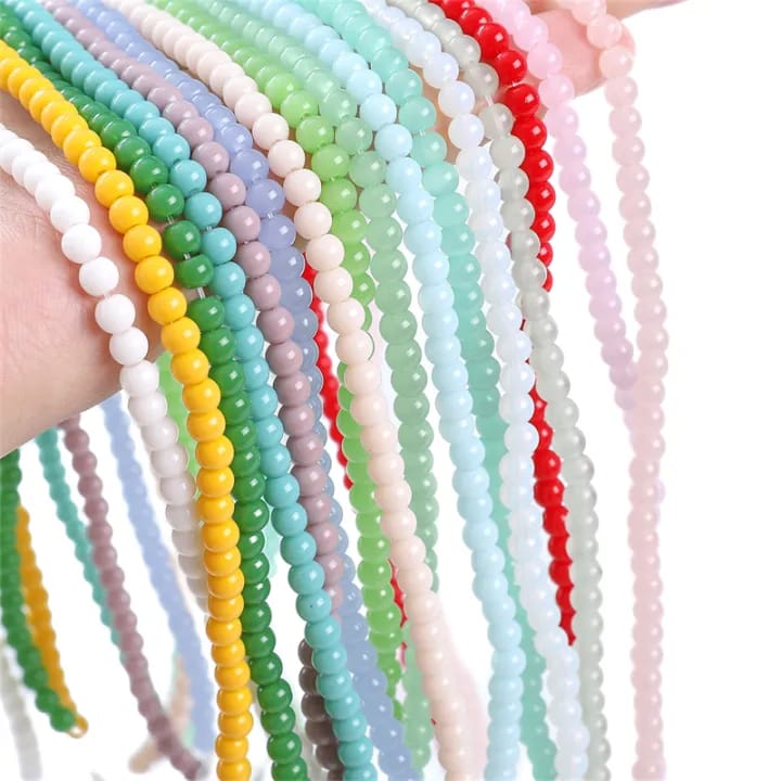 8mm Glass Beads Marble Beads for Jewelry Making 100+ Beads (1lari) each line Jade Stone Imported Wholesale DIY Bracelet, Necklace & Accessory