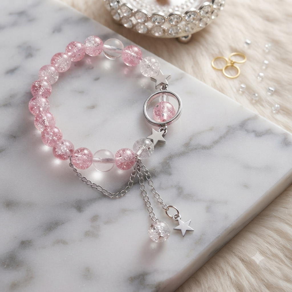 Luxury Handcrafted princess star charms Bracelet,Elegant Minimalist Jewelry for Women & Girls,Aesthetic korean Jewelry,Party Wear Bracelet,Charm Bracelet,Handcrafted adjustable Bracelet for Girls,Galaxy Bracelet,Trending Accessories,Gift for minimalists,