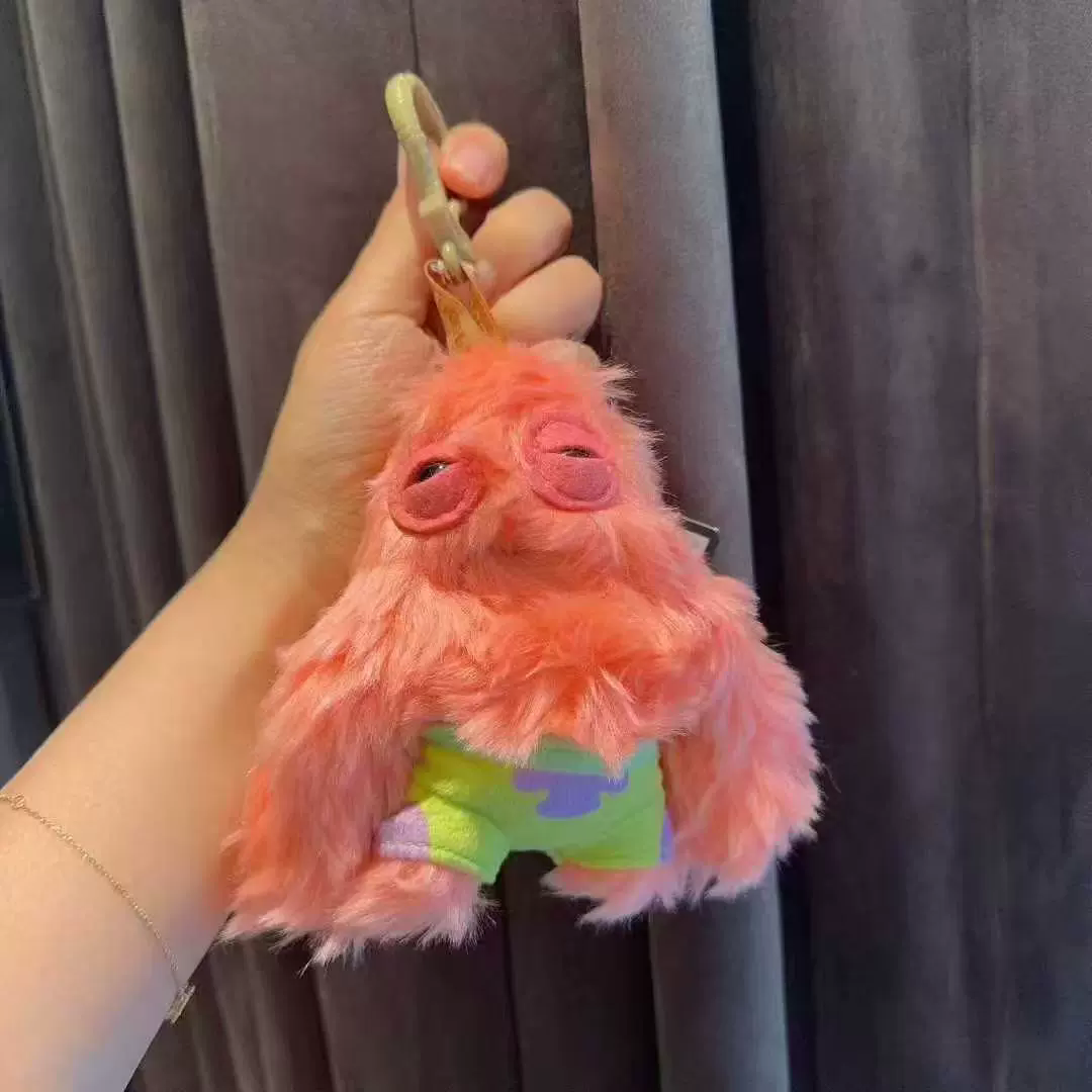 2026  Original Fuggler Spongebob and Patrick Keychain Plush Toys Funny Ugly Teeth Monsters Stuffed Animal Doll Collectible Kids
