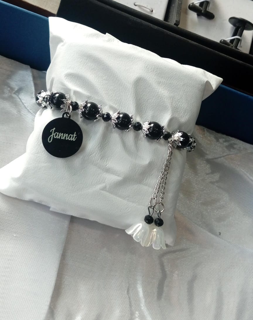 Customized marble beads bracelet with box