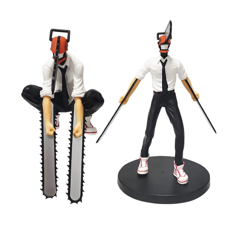 Anime Chainsaw Man Denji Figure Set 2PCS PVC Action Figures Car Decoration Toy
