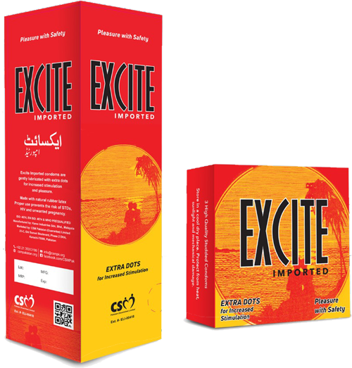 Excite Dotted Condoms Imported - 03 Pieces in 01 Pack