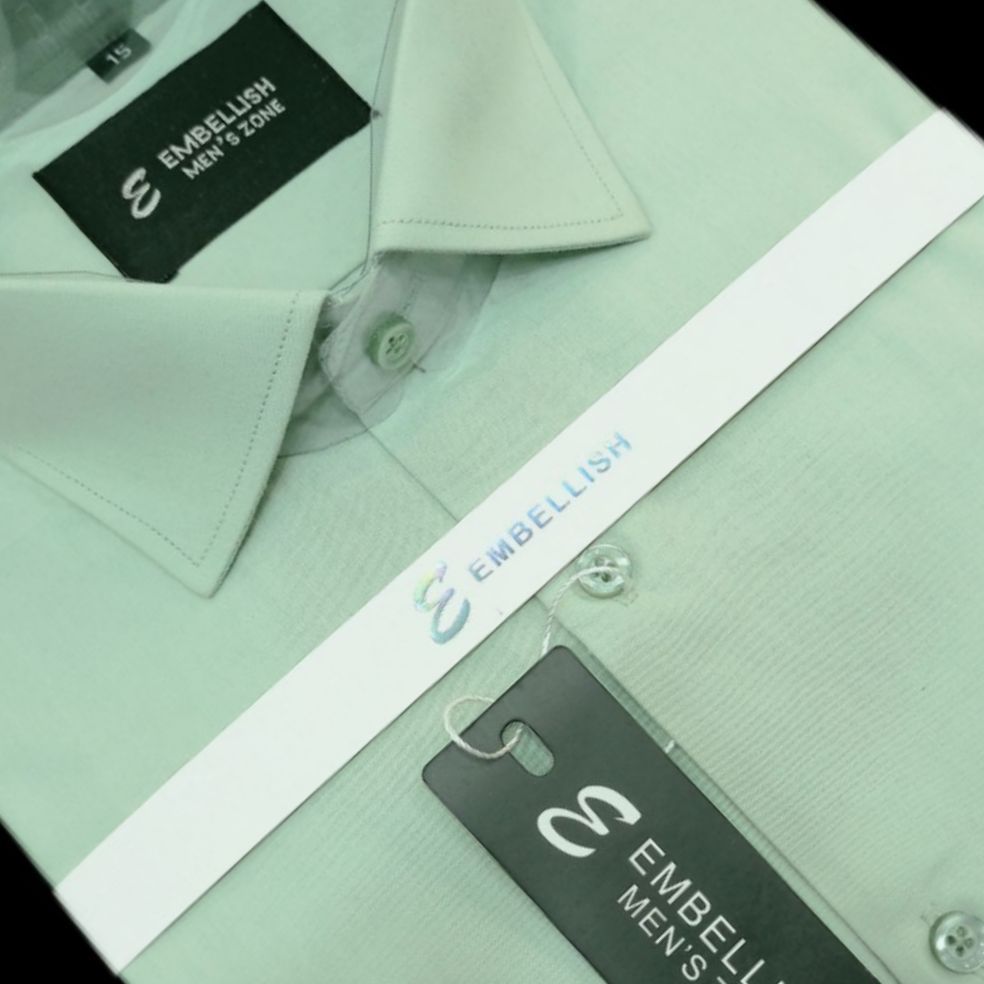 Embellish Pistachio Formal & Casual Shirt For Men (Cotton)
