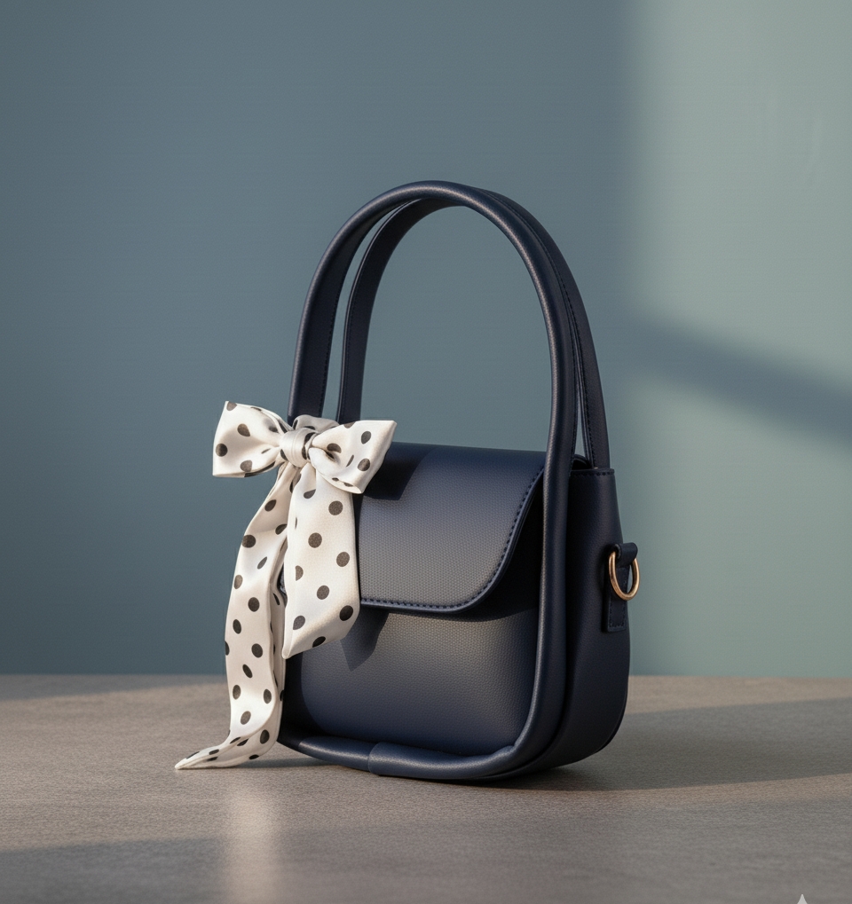 🎀 Elegant Ladies Multicolor Shoulder Bag 👜 | Fashion Crossbody Purse and top handle bag with Polka Dot Bow For Women ✨