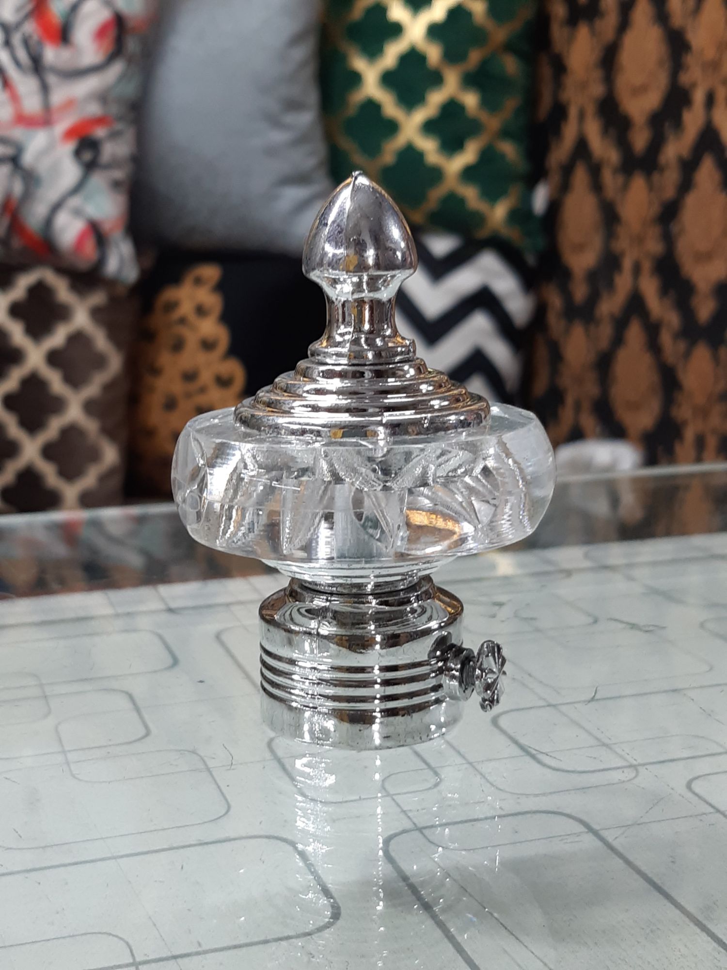 Curtain Rod End Stopper Pack - 2 Pcs Crystal Knob Design for 1-Inch Rods - Secure Fit, Wall Protection, Elegant Home Decor Upgrade
