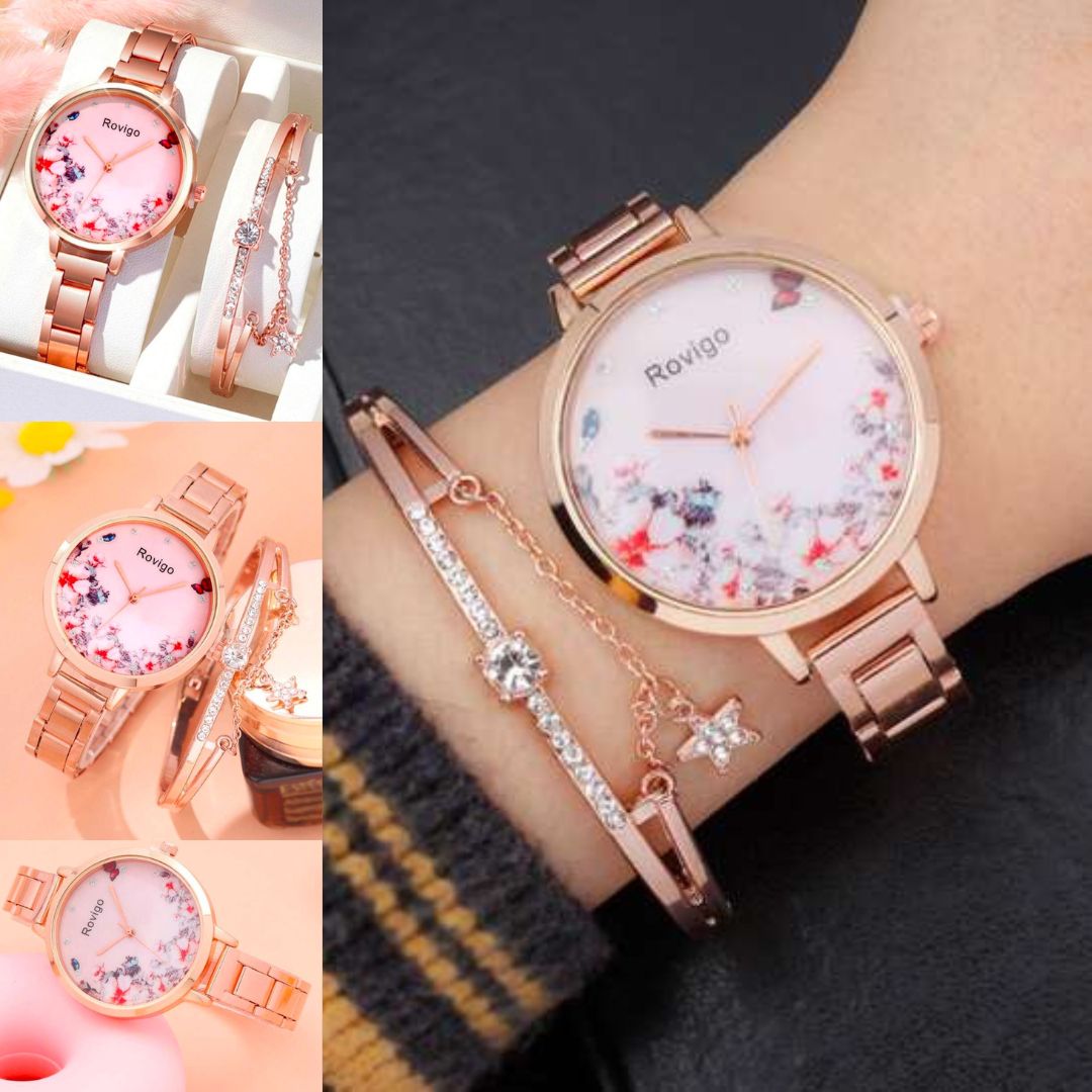 Watch - Fashion Square Watch Women Silver Watches Stainless Steel Band Quartz Wristwatches Ladies with bracelet set | Round watch | Rectangular Watch