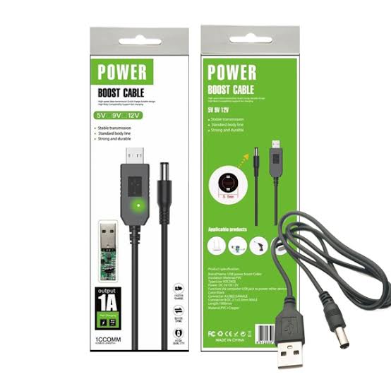 Wifi Router Data Cable Power Bank 5v convert to 9v 12v